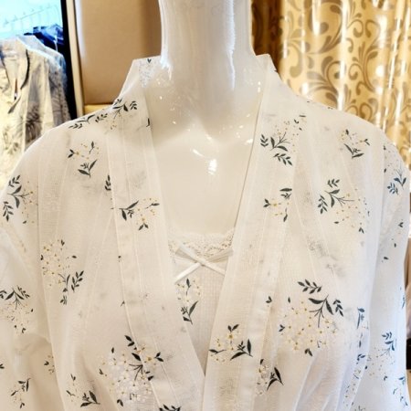 여성 면도비 꽃나염 로브가운