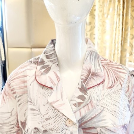 면 아사 프린트 여성 여름잠옷