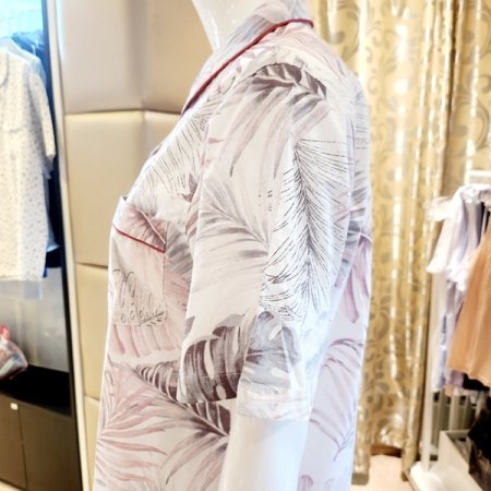 면 아사 프린트 여성 여름잠옷