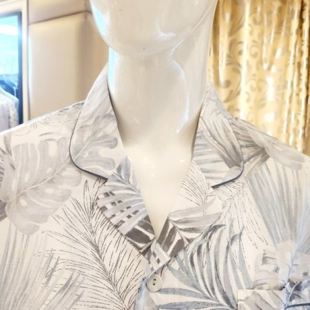 남성 면 아사 프린트 여름 파자마세트