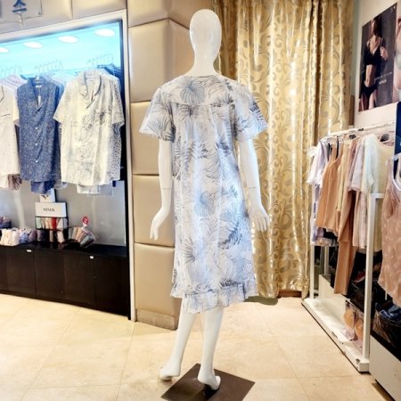 면아사 프린트 커플잠옷 여원피스