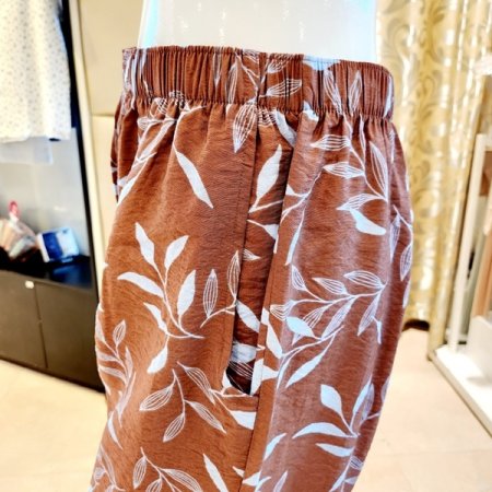 여성 나뭇잎나염 하절 홈웨어바지