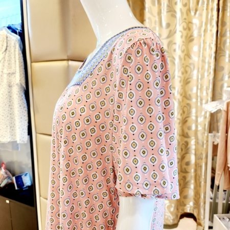 반팔 스퀘어넥 스판 홈웨어 원피스