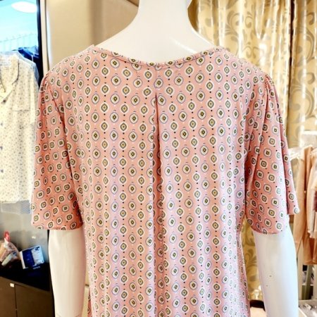 반팔 스퀘어넥 스판 홈웨어 원피스