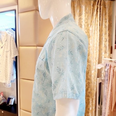 남성 카라넥 잔꽃나염 여름 파자마