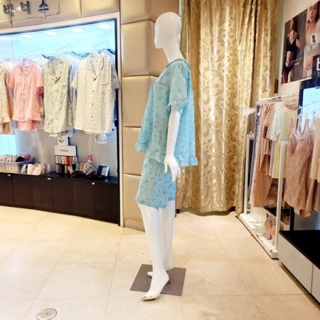 민트 잔꽃나염 여성 여름 파자마세트