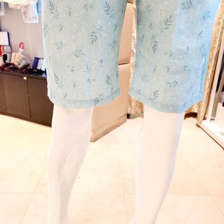 커플 민트 잔꽃나염 여름 파자마세트