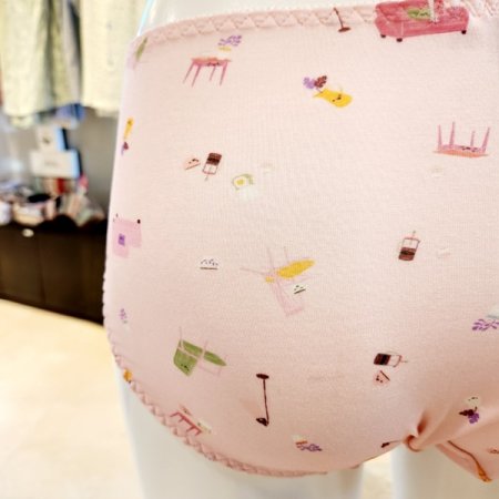 귀여운 모달 의자나염 여자팬티