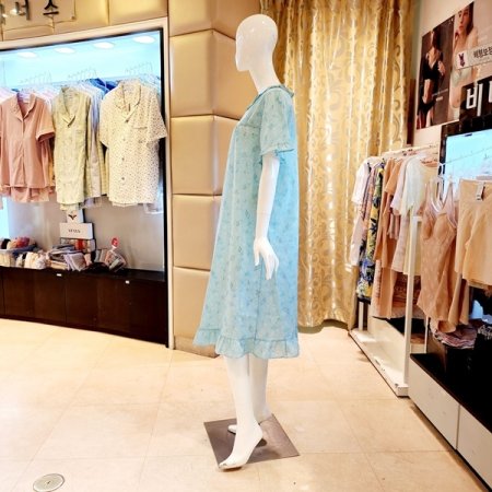 잔꽃나염 프릴디테일 원피스잠옷