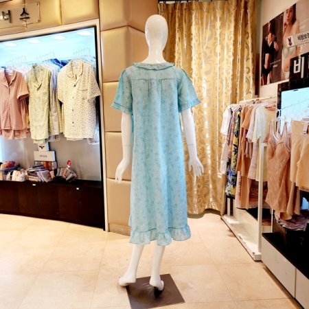 잔꽃나염 프릴디테일 원피스잠옷