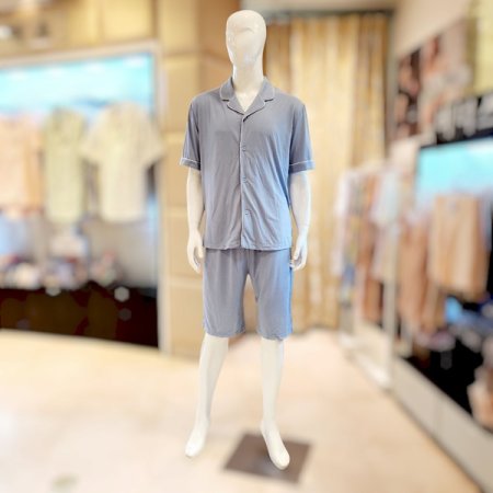 남자 심플 카라넥 반팔반바지 잠옷