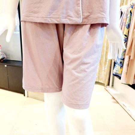 심플 카라넥 반팔반바지 여자잠옷