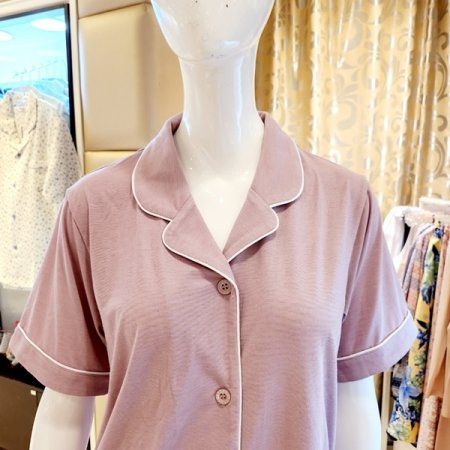 커플 심플 솔리드 반팔 반바지 잠옷