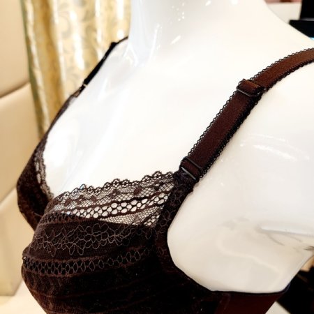 D컵 자카드레이스 면 홑겹 브래지어
