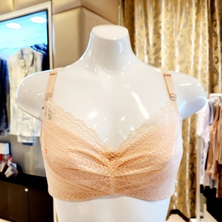 D컵 자카드레이스 면 홑겹 브래지어