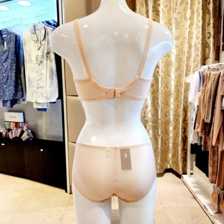 D컵 레이스 면홑겹브라 헴팬티세트