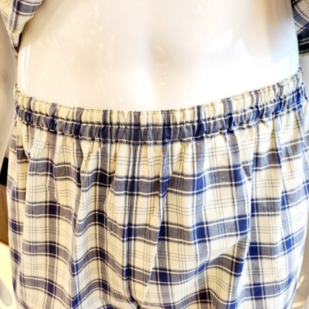 여름 심플 카라넥 체크 남자잠옷세트