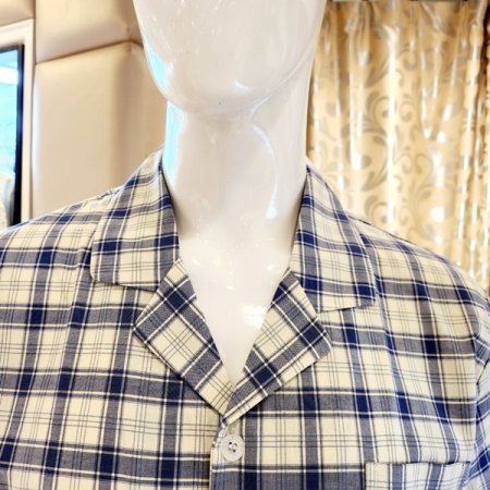 커플 여름 체크 반팔 반바지 면잠옷