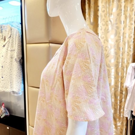 여성 야자수나염 여름 면 잠옷세트