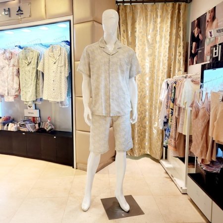 커플 야자수나염 면잠옷 여원피스