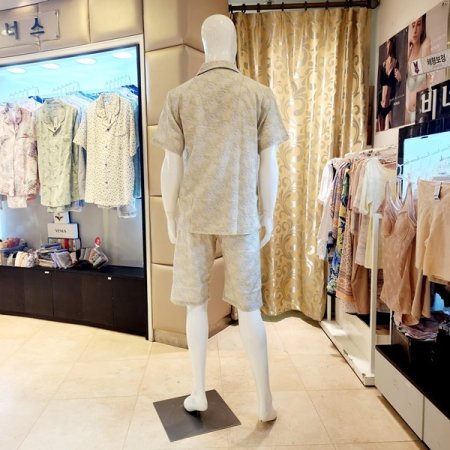 커플 야자수나염 면잠옷 여원피스