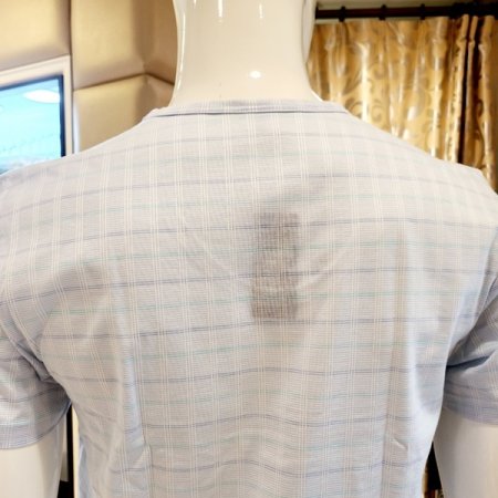 2색택1 남성 면80수 체크 반팔런닝