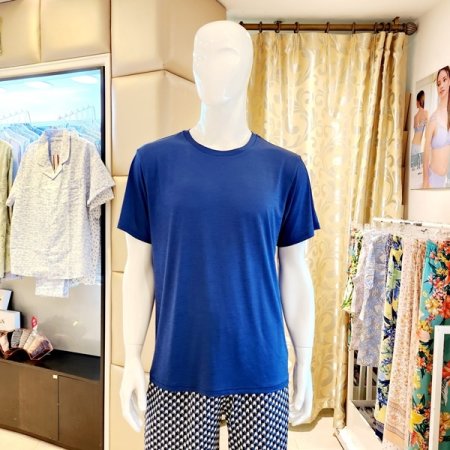 남성 인견 라운드넥 반팔 홈웨어