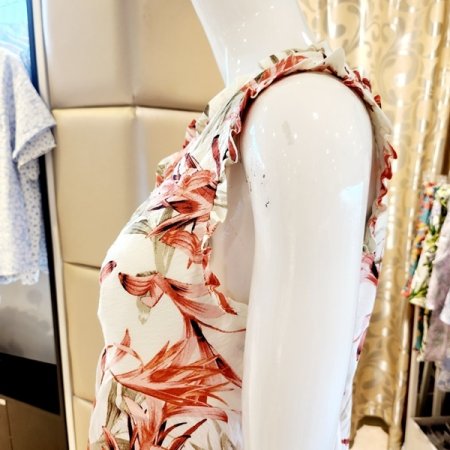 프릴민소매 부직포패드 홈웨어 상의