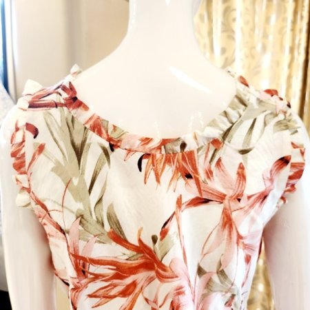 프릴민소매 부직포패드 홈웨어 상의