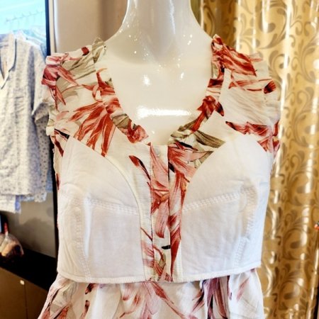 프릴민소매 부직포패드 홈웨어 상의