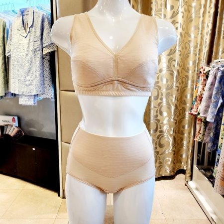 2색택1 쿨 인견 탑 컵란쥬 팬티세트