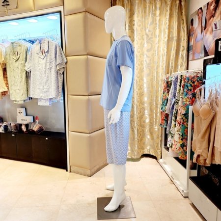 남성 스판 반팔 반바지 홈웨어세트