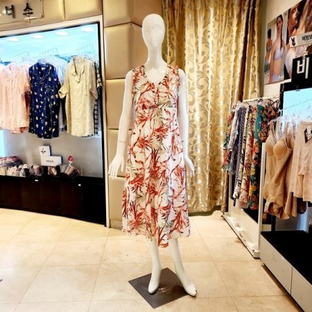 부직포패드 민소매 원피스 홈웨어