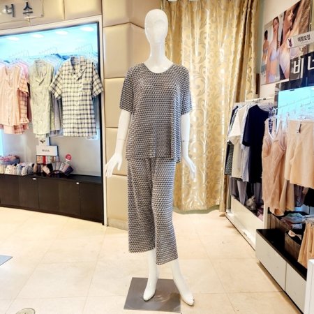 여성 주름지 홈웨어 상하세트