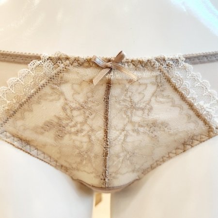 2색택1 피콧 자카드레이스 헴라인팬티