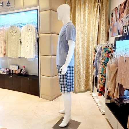 쿨 솔리드상의 주름체크바지 홈웨어세트