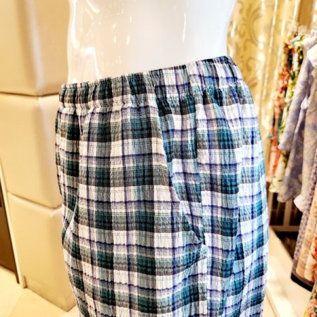 쿨 솔리드상의 주름체크바지 홈웨어세트