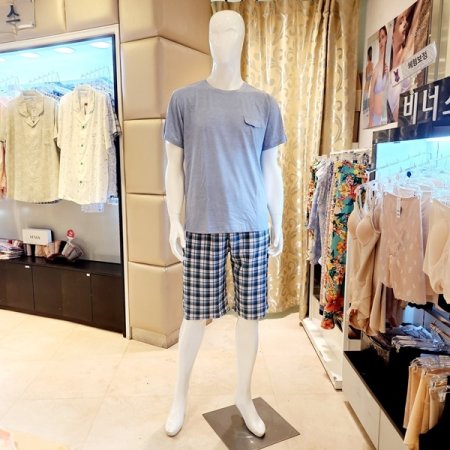 커플 솔리드상의 주름바지 홈웨어세트