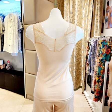 레이스넥 인견 뱀부 여성런닝