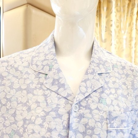 나뭇잎나염 면레이온 남자잠옷