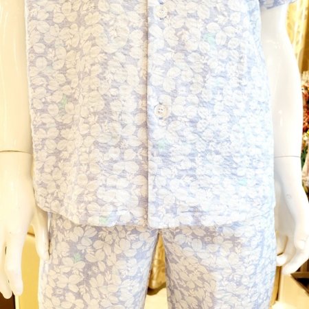 나뭇잎나염 면레이온 남자잠옷