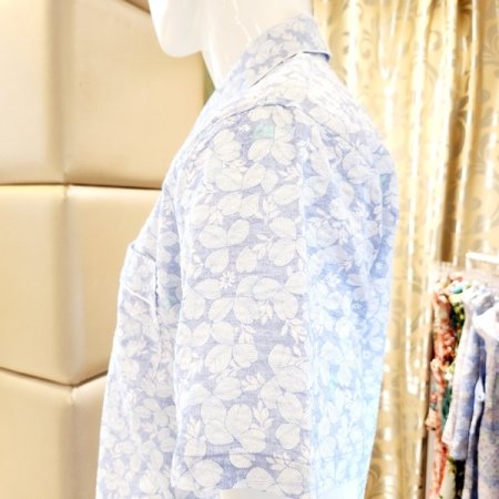 나뭇잎나염 면레이온 남자잠옷