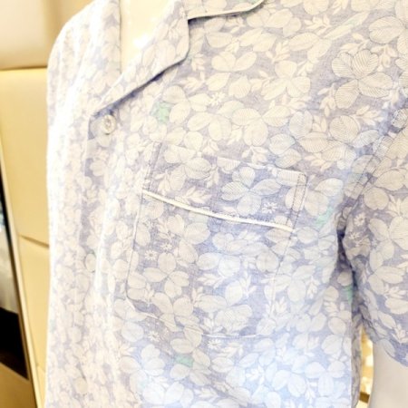 나뭇잎나염 면레이온 남자잠옷