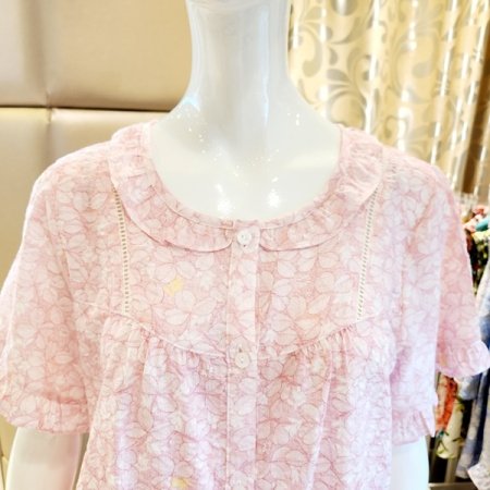 시원한 나뭇잎나염 여자 파자마세트