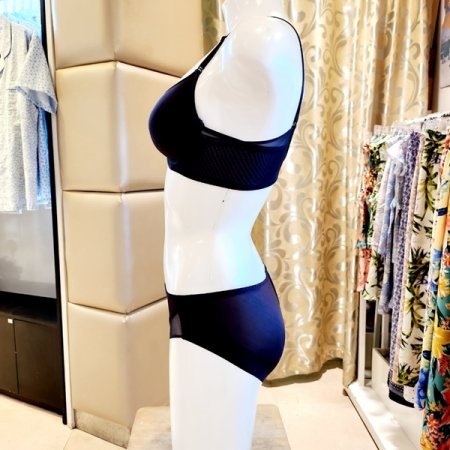 CD컵 심플 직조몰드브라 헴팬티세트