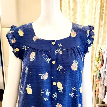 프릴민소매 레몬나염 원피스 잠옷