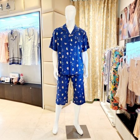 카라넥 레몬나염 반팔반바지 남자잠옷