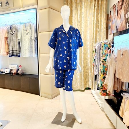 여름 레몬나염 반팔반바지 여자잠옷