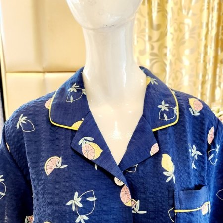 여름 레몬나염 반팔반바지 여자잠옷