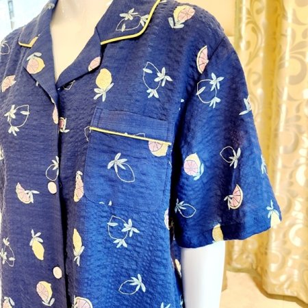 여름 레몬나염 반팔반바지 여자잠옷